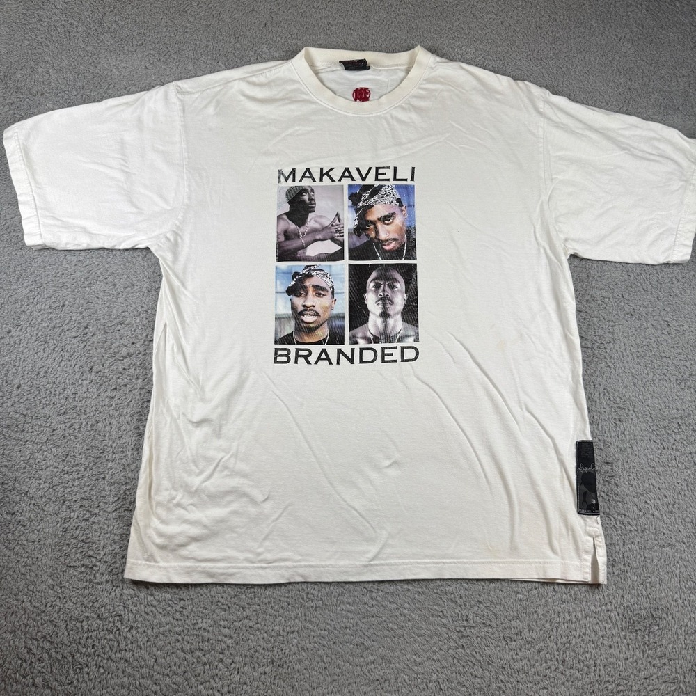 Vintage Tupac Makaveli T-Shirt White 2XL Official Y2K‎ 2Pac